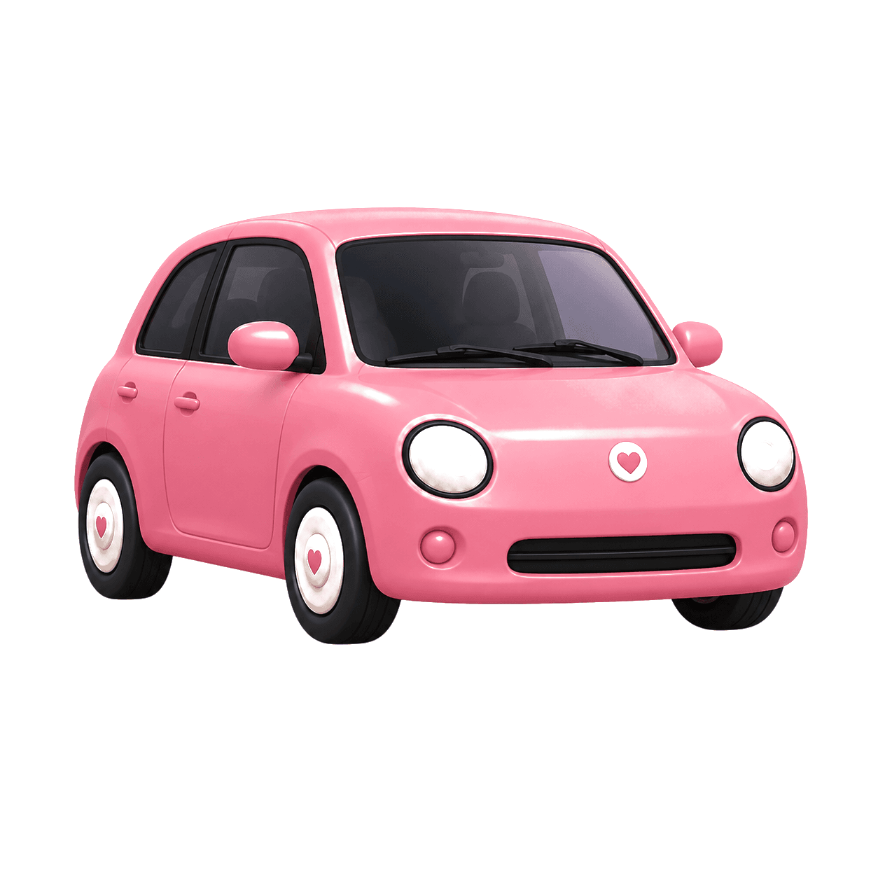 Pink compact car