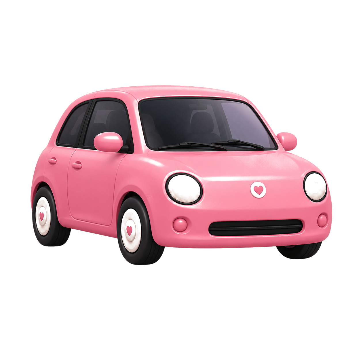 Pink compact car