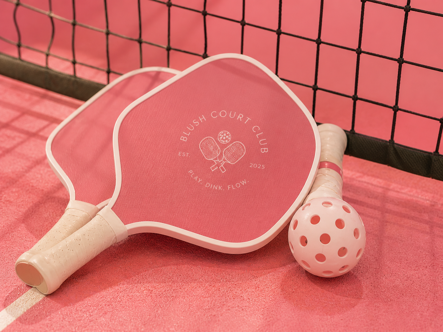Pink Blush Court Club paddle and pickleball